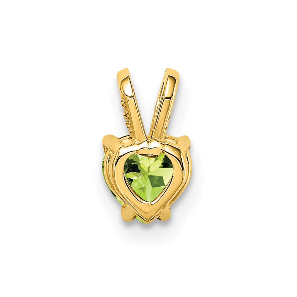 14k 5mm Heart Peridot Pendant