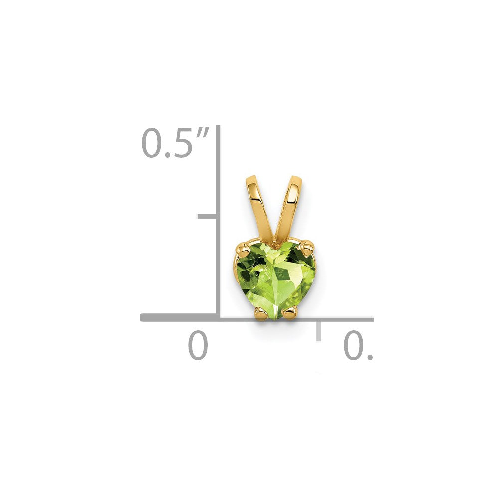 14k 5mm Heart Peridot Pendant