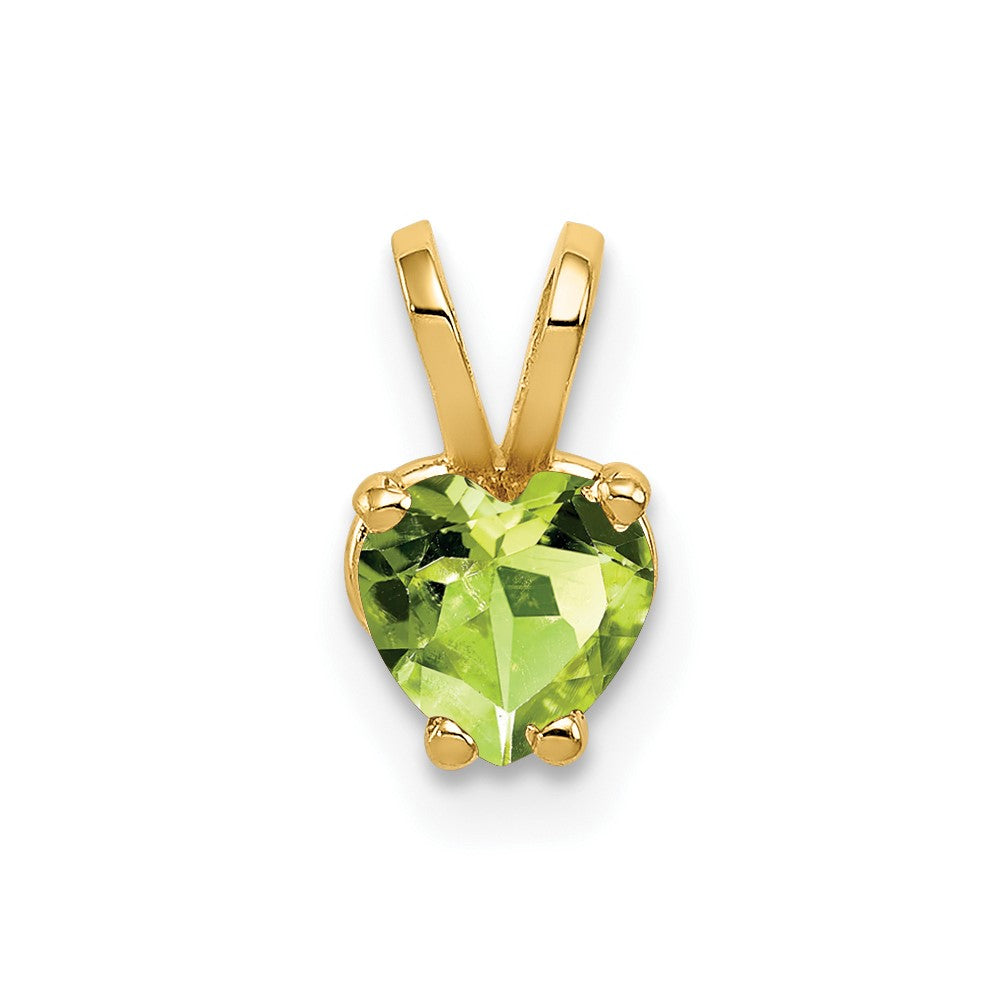 14k 5mm Heart Peridot Pendant