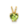 14k 5mm Heart Peridot Pendant