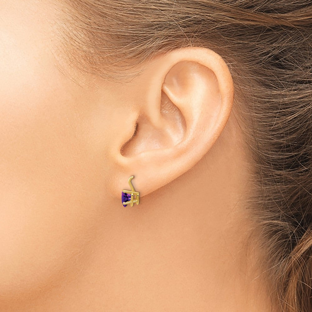 14k 6mm Heart Amethyst Pendant