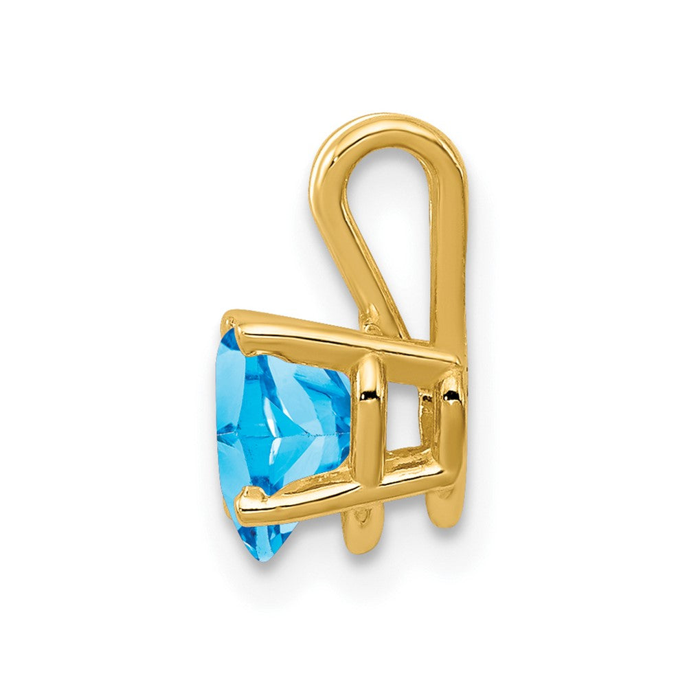 14k 6mm Heart Blue Topaz Pendant