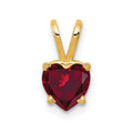 14k 6mm Heart Lab Created Ruby Pendant