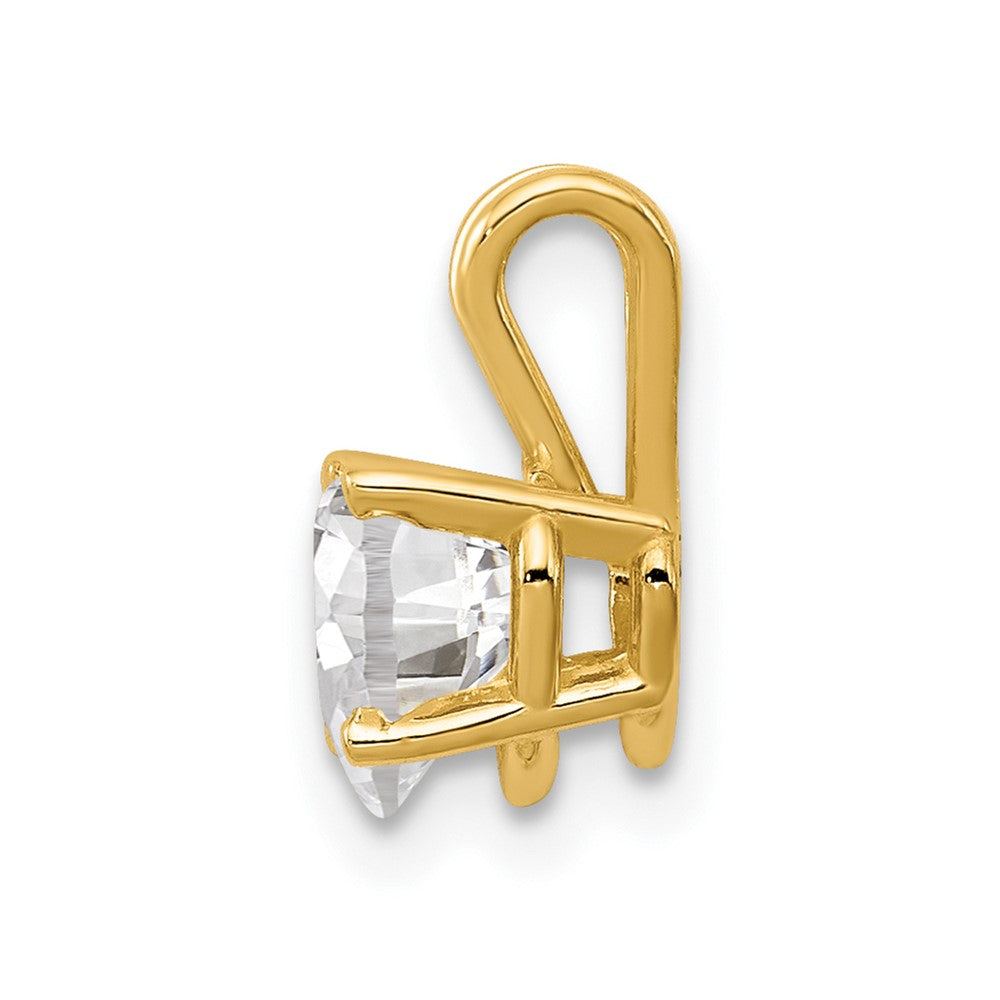 14k 6mm Heart Cubic Zirconia Pendant