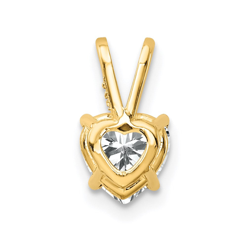 14k 6mm Heart Cubic Zirconia Pendant