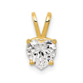 14k 6mm Heart Cubic Zirconia Pendant