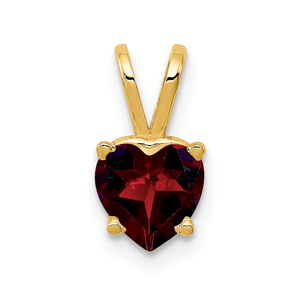 14k 6mm Heart Garnet Pendant