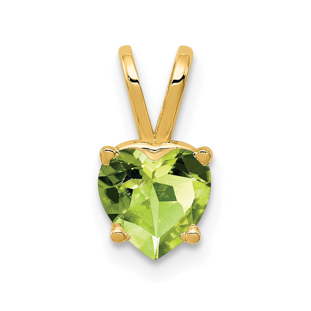 14k 6mm Heart Peridot Pendant