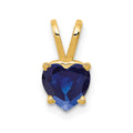 14k 6mm Heart Sapphire Pendant