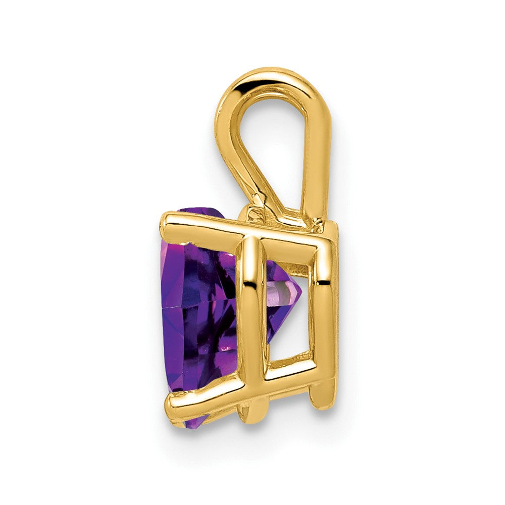 14k 7mm Heart Amethyst Pendant