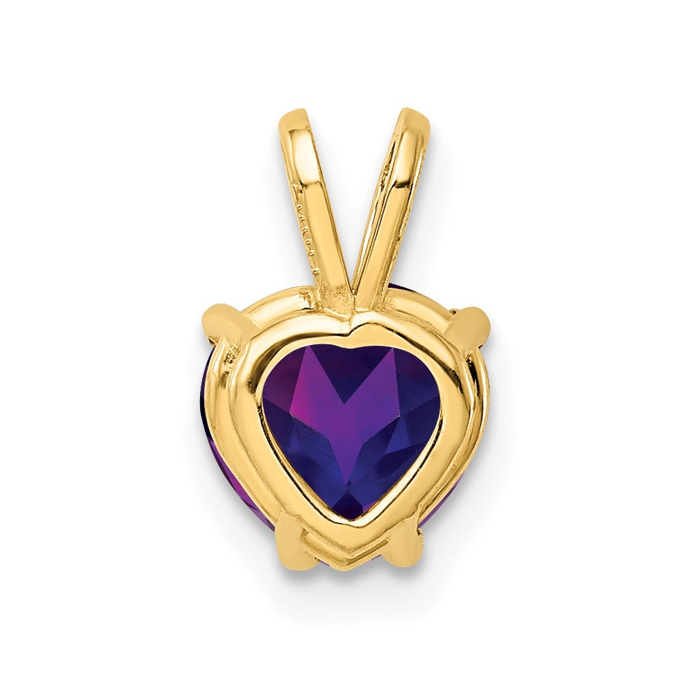 14k 7mm Heart Amethyst Pendant