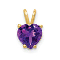 14k 7mm Heart Amethyst Pendant