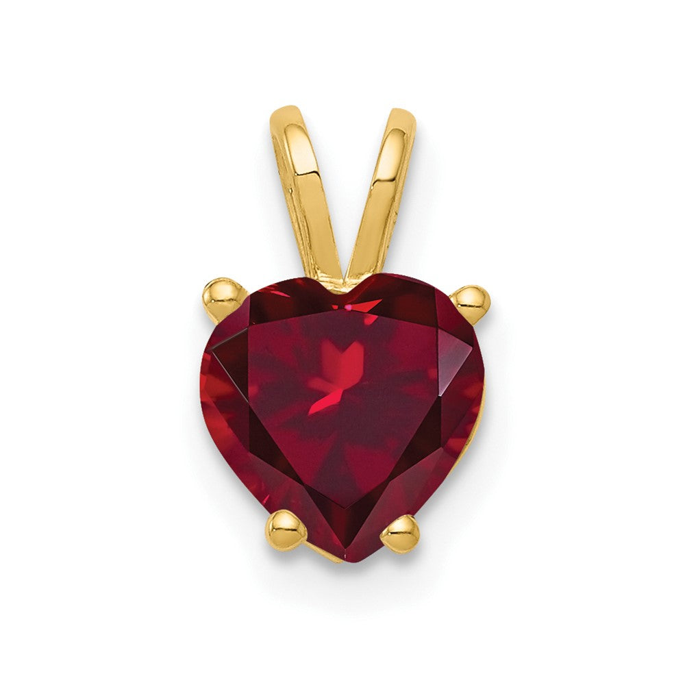 14k 7mm Heart Lab Created Ruby Pendant