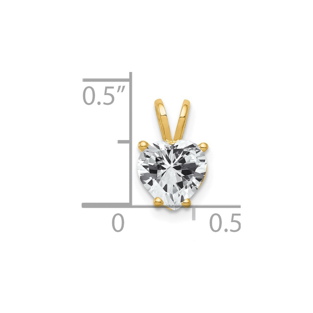 14k 7mm Heart Cubic Zirconia Pendant