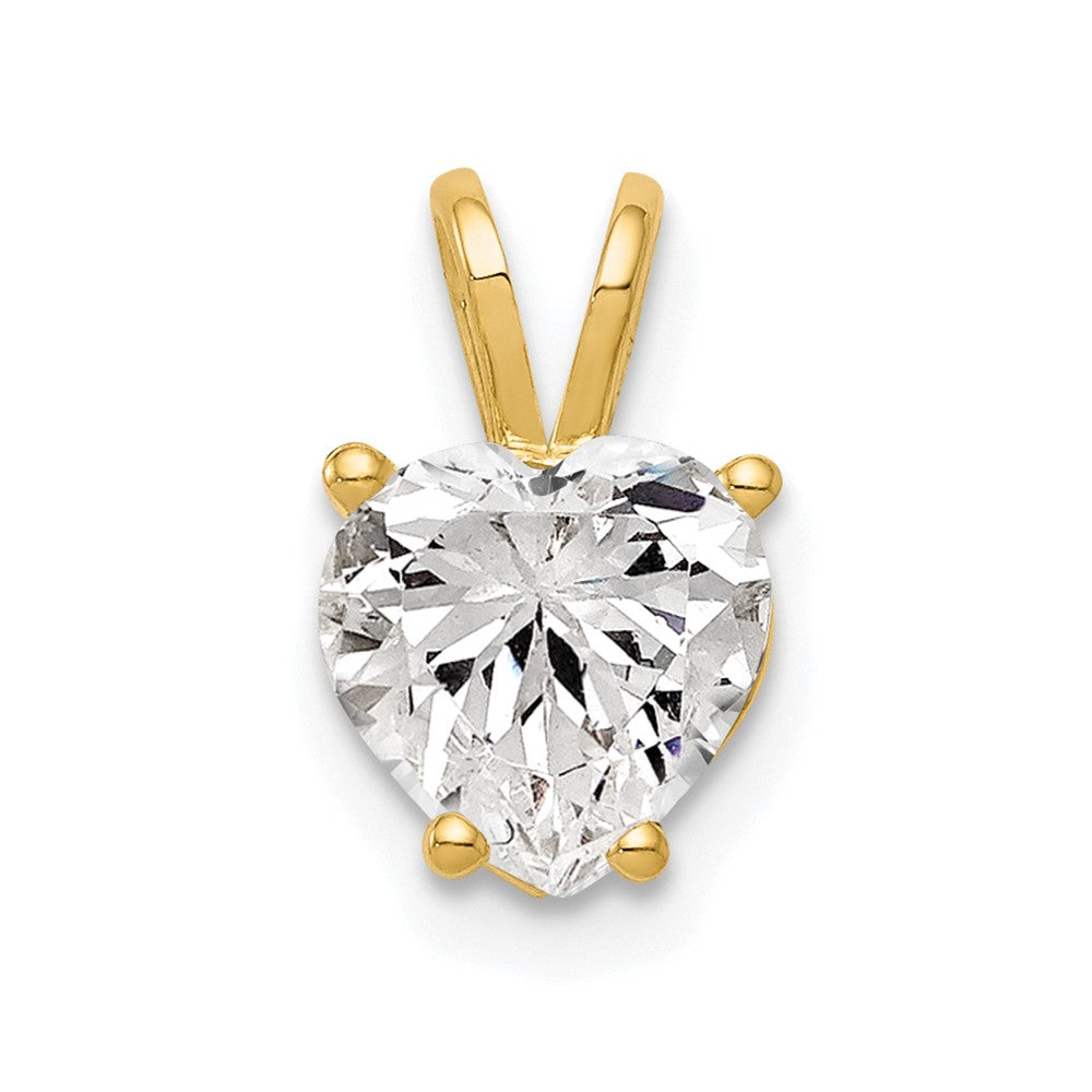 14k 7mm Heart Cubic Zirconia Pendant