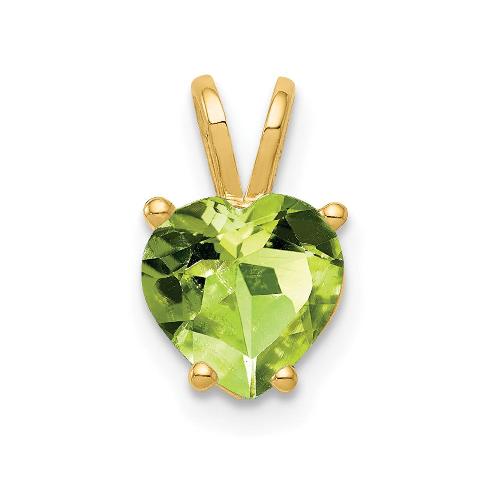 14k 7mm Heart Peridot Pendant