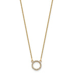 14k Polished 1/15 carat AAA Diamond Open Circle 18 inch Necklace