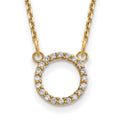 14k Polished 1/15 carat AAA Diamond Open Circle 18 inch Necklace