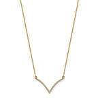 14k Polished 1/8 carat Diamond 18 inch V-Necklace