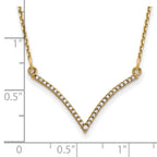 14k Polished 1/8 carat Diamond 18 inch V-Necklace