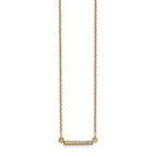 14k Polished 1/20 carat AAA Diamond Tiny Bar 18 inch Necklace