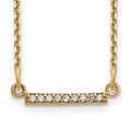 14k Polished 1/20 carat AA Diamond Tiny Bar without Chain