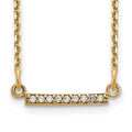 14k Polished 1/20 carat A Diamond Tiny Bar 18 inch Necklace