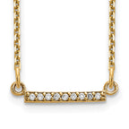 14k Polished 1/20 carat A Diamond Tiny Bar 18 inch Necklace