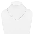 14k White Gold Polished 1/20 carat A Diamond Tiny Bar 18 inch Necklace