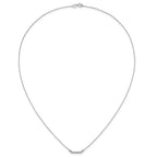 14k White Gold Polished 1/20 carat A Diamond Tiny Bar 18 inch Necklace