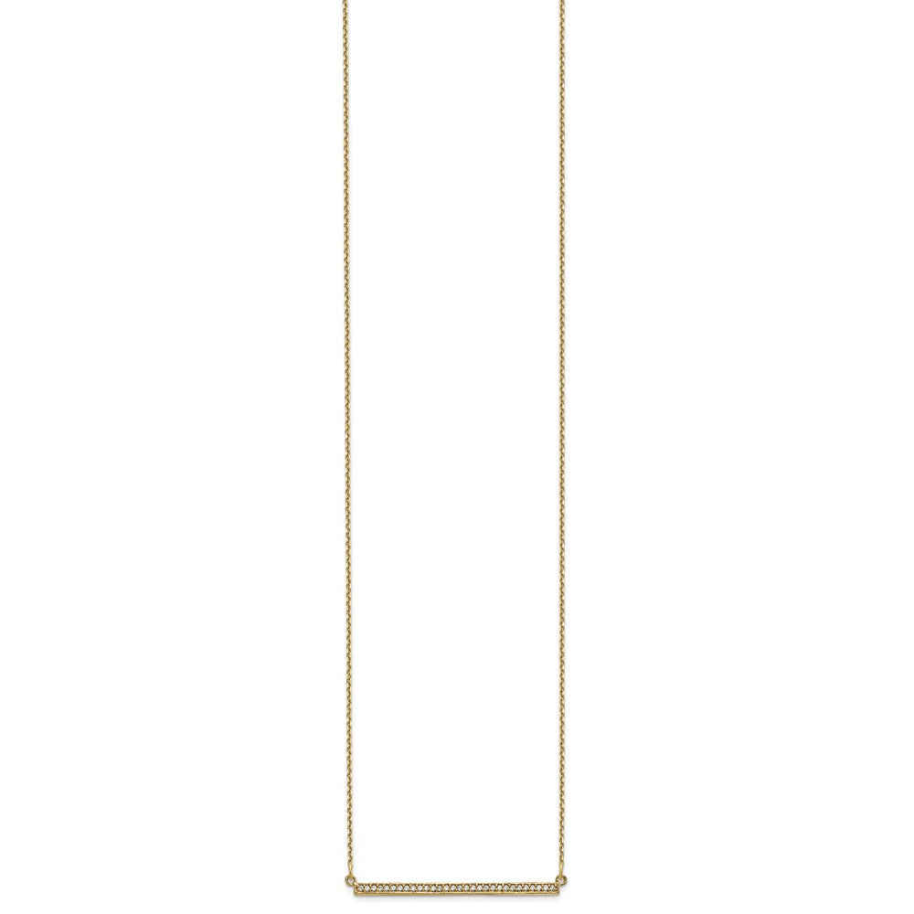14k Polished 1/8 carat Diamond Bar 18 inch Necklace
