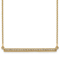 14k Polished 1/8 carat Diamond Bar 18 inch Necklace