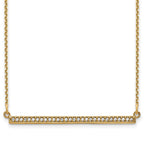 14k Polished 1/8 carat Diamond Bar 18 inch Necklace