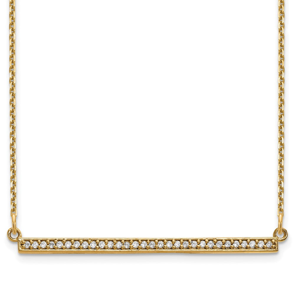 14k Polished 1/8 carat Diamond Bar 18 inch Necklace