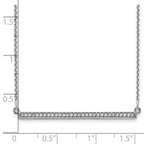 14k White Gold Polished 1/8 carat Diamond Bar 18 inch Necklace