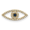 14k Small Sapphire and AA Diamond Evil Eye Chain Slide
