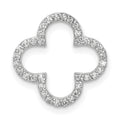 14k White Gold Polished 1/4 carat Diamond Small Quatrefoil Design Pendant
