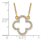 14k Polished 1/4 carat Diamond Quatrefoil Design 18 inch Necklace
