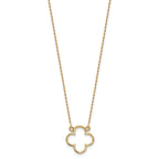 14k Polished Open Quatrefoil Design 18 inch Necklace