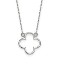 14k White Gold Polished Open Quatrefoil Design 18 inch Necklace