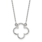 14k White Gold Polished Open Quatrefoil Design 18 inch Necklace