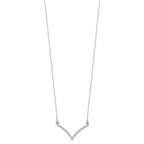 14k White Gold Polished 18 inch V-Necklace