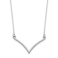 14k White Gold Polished 18 inch V-Necklace