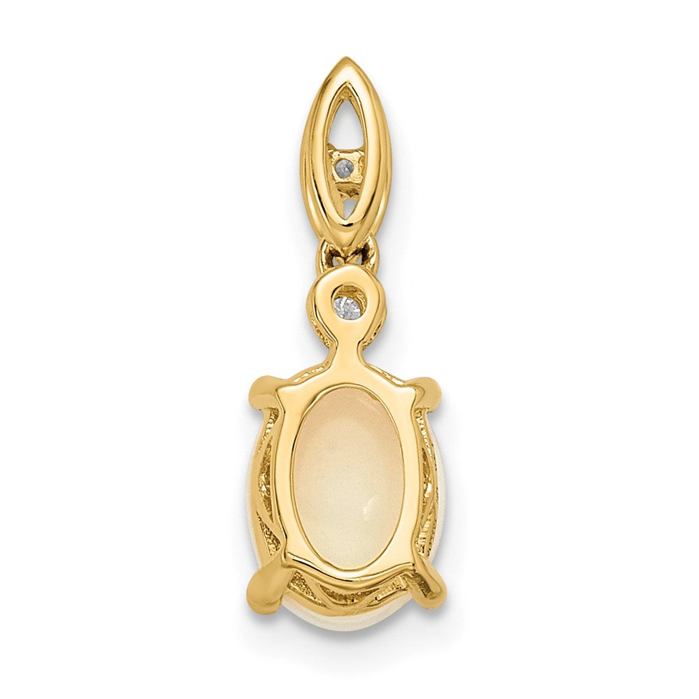 14k Austrian Opal and Diamond Pendant