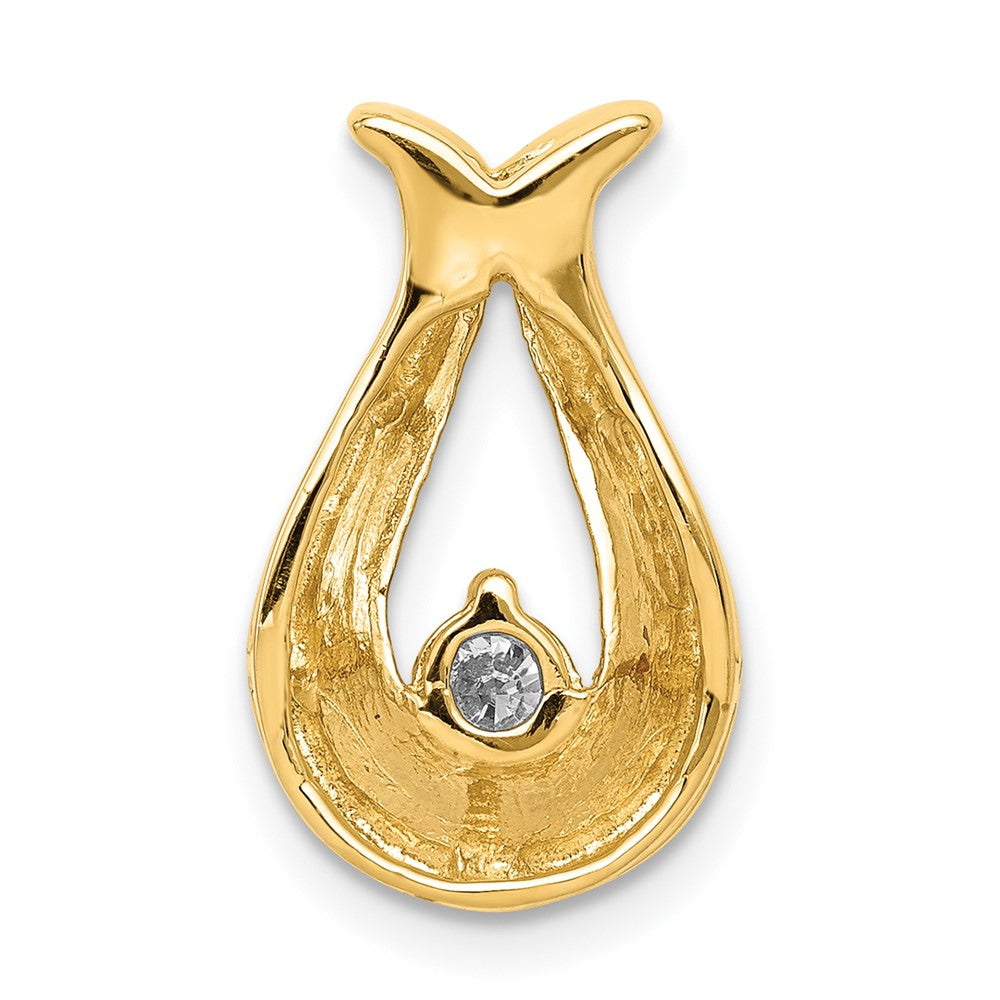 14k Complete 3.4mm VS Diamond Teardrop-Shape Chain Slide