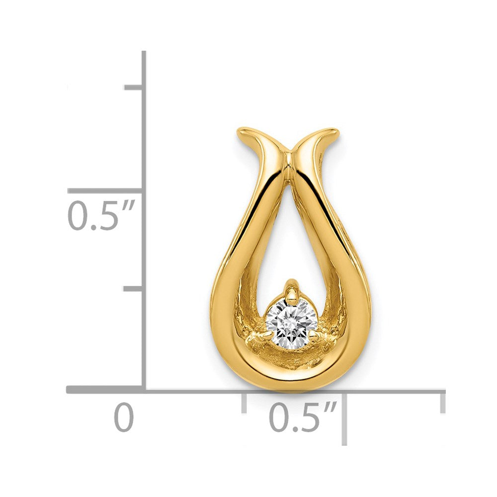 14k Complete 3.4mm AA Diamond Teardrop-Shape Chain Slide