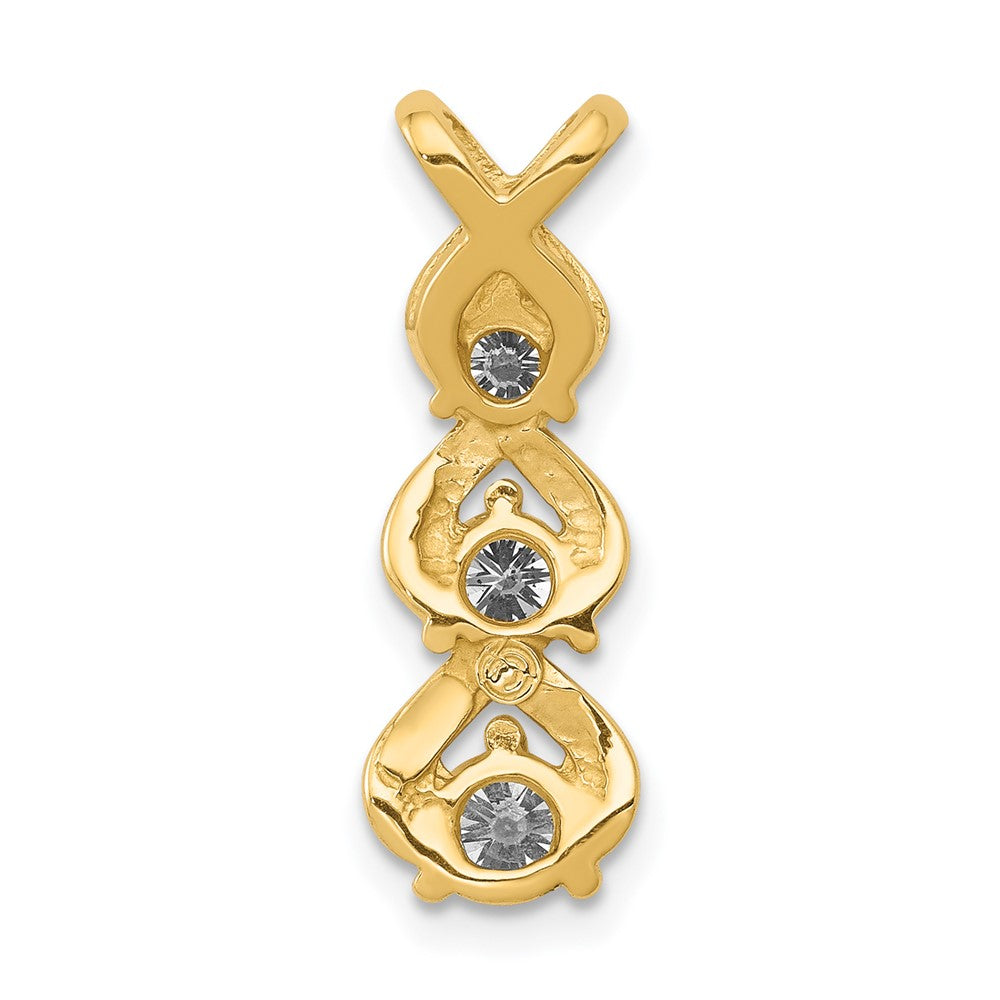 14k Complete 1/2 carat Three-stone VS Diamond Criss-Cross Chain Slide