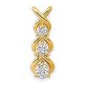 14k Complete 1/2 carat Three-stone AAA Diamond Criss-Cross Chain Slide