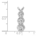 14k White Gold Complete 1/2 carat Three-stone A Diamond Criss-Cross Chain Slide