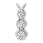 14k White Gold Complete 1/2 carat Three-stone A Diamond Criss-Cross Chain Slide
